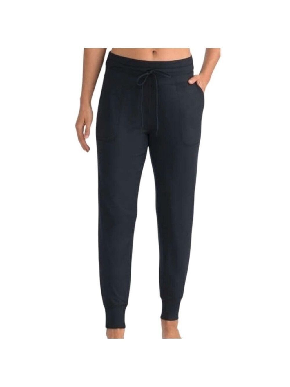 Lole Mid Rise Lounge Athleisure Jogger Knit Drawstring Pants Black Size Small